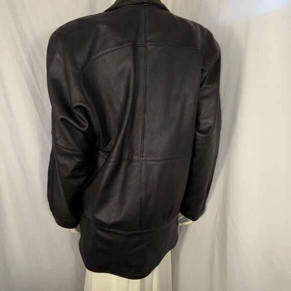 Vintage Mid Western Sport Togs Deerskin Leather Jacket Women’s XL / Men’s L Blac - Picture 4 of 16